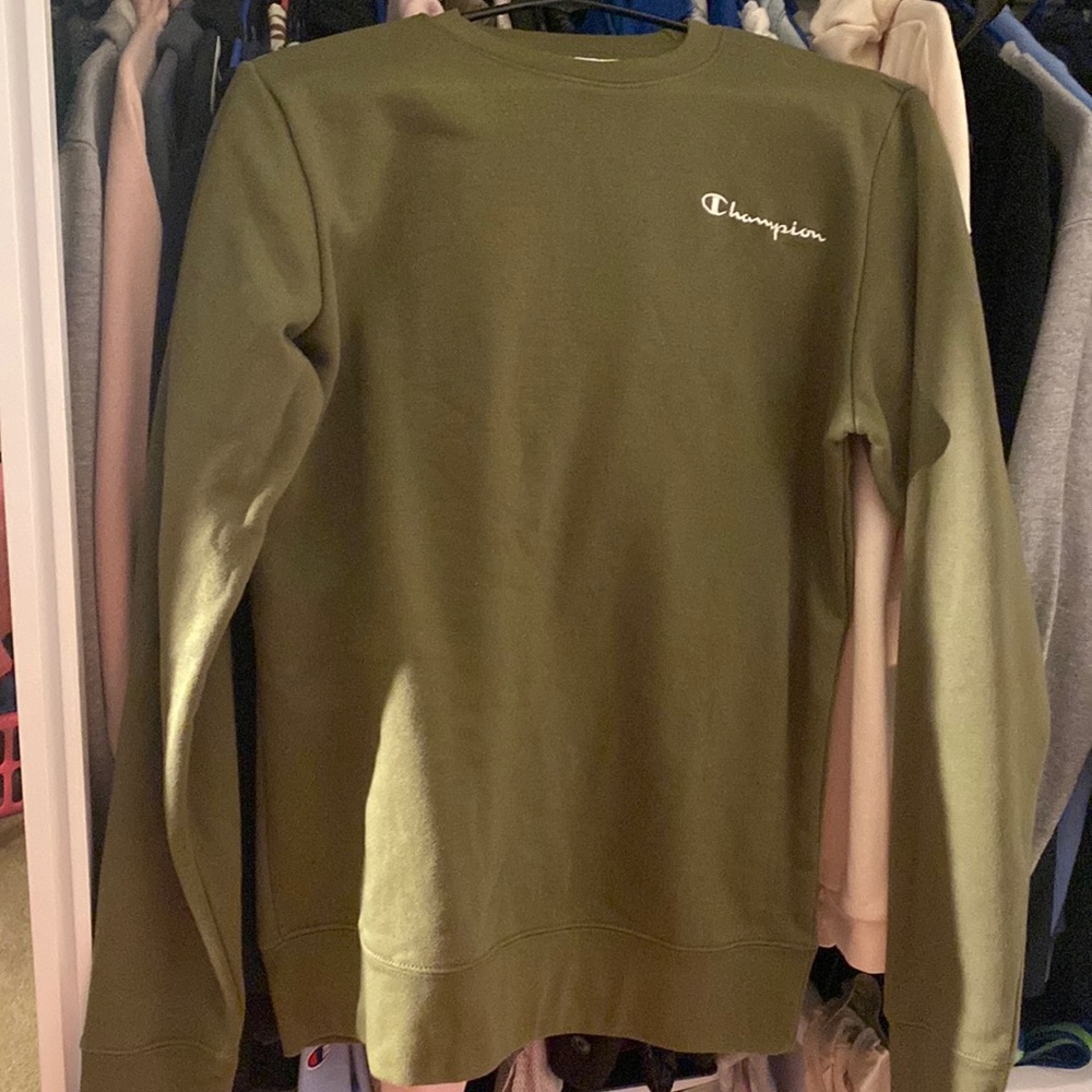 Olive green champion crewneck